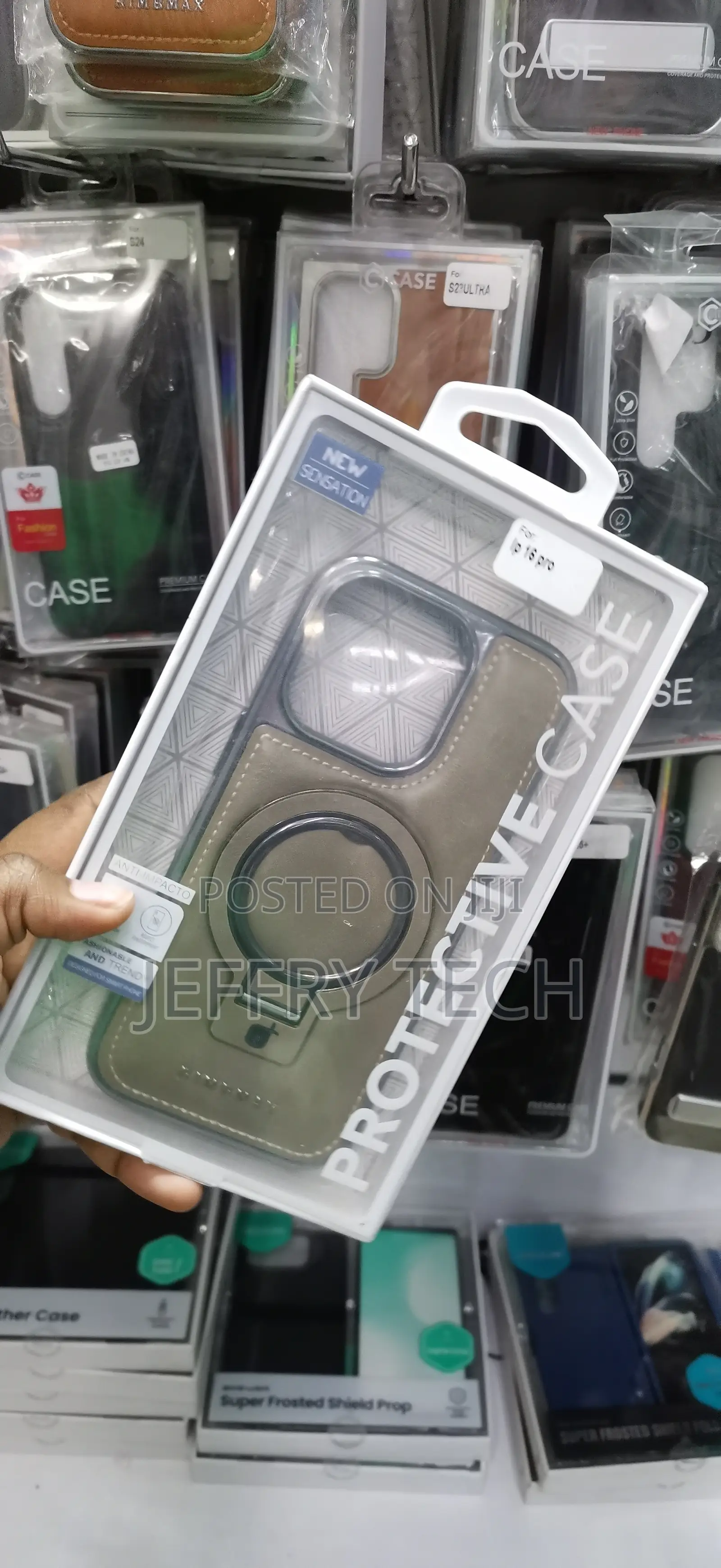 iPhone 16 Pro Max Durable, Premium PU Faux Leather Back Cover
