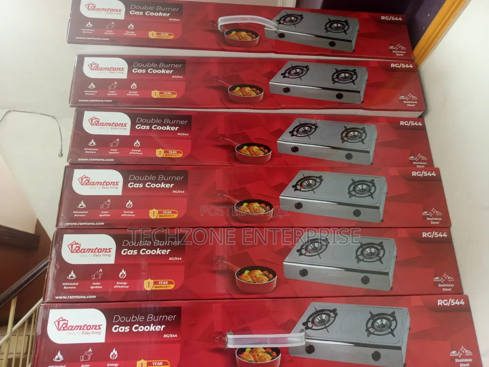 Ramtons RG/544 Double Burner Gas Cooker With Auto Ignition 