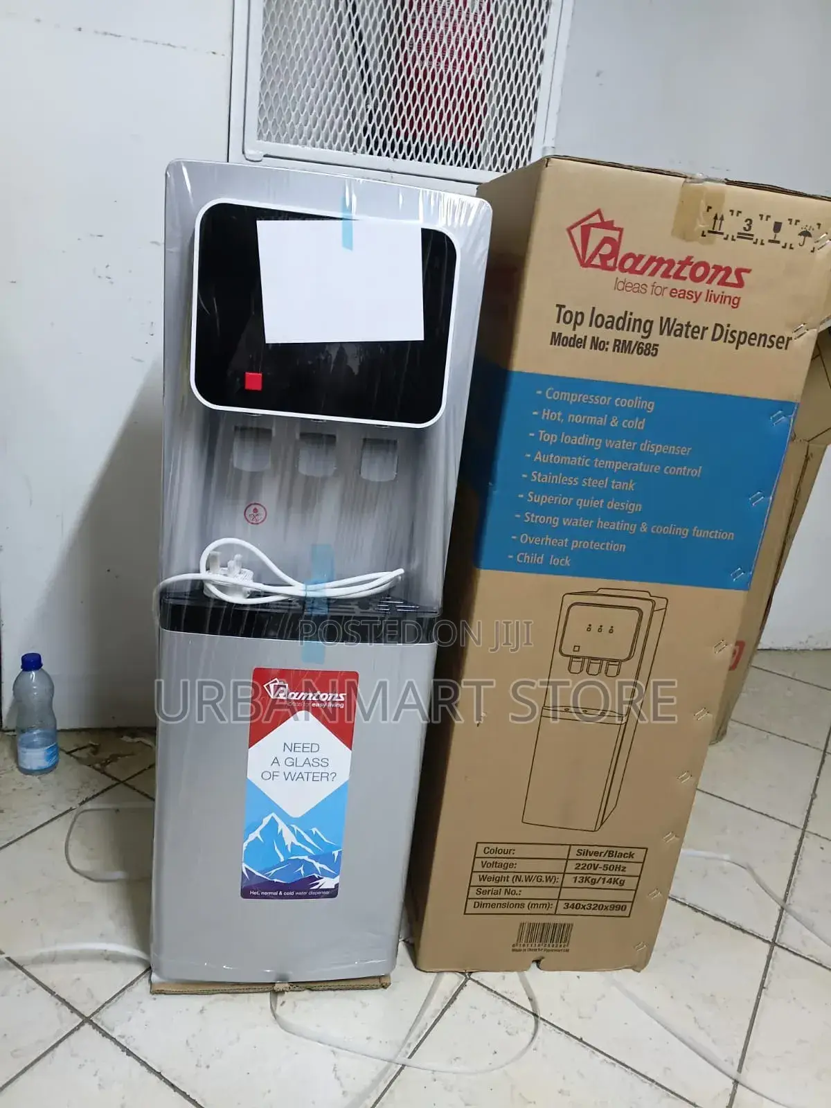 Ramtons RM/685 Water Dispenser Hot, Cold Normal, COMPRESSOR COOLING