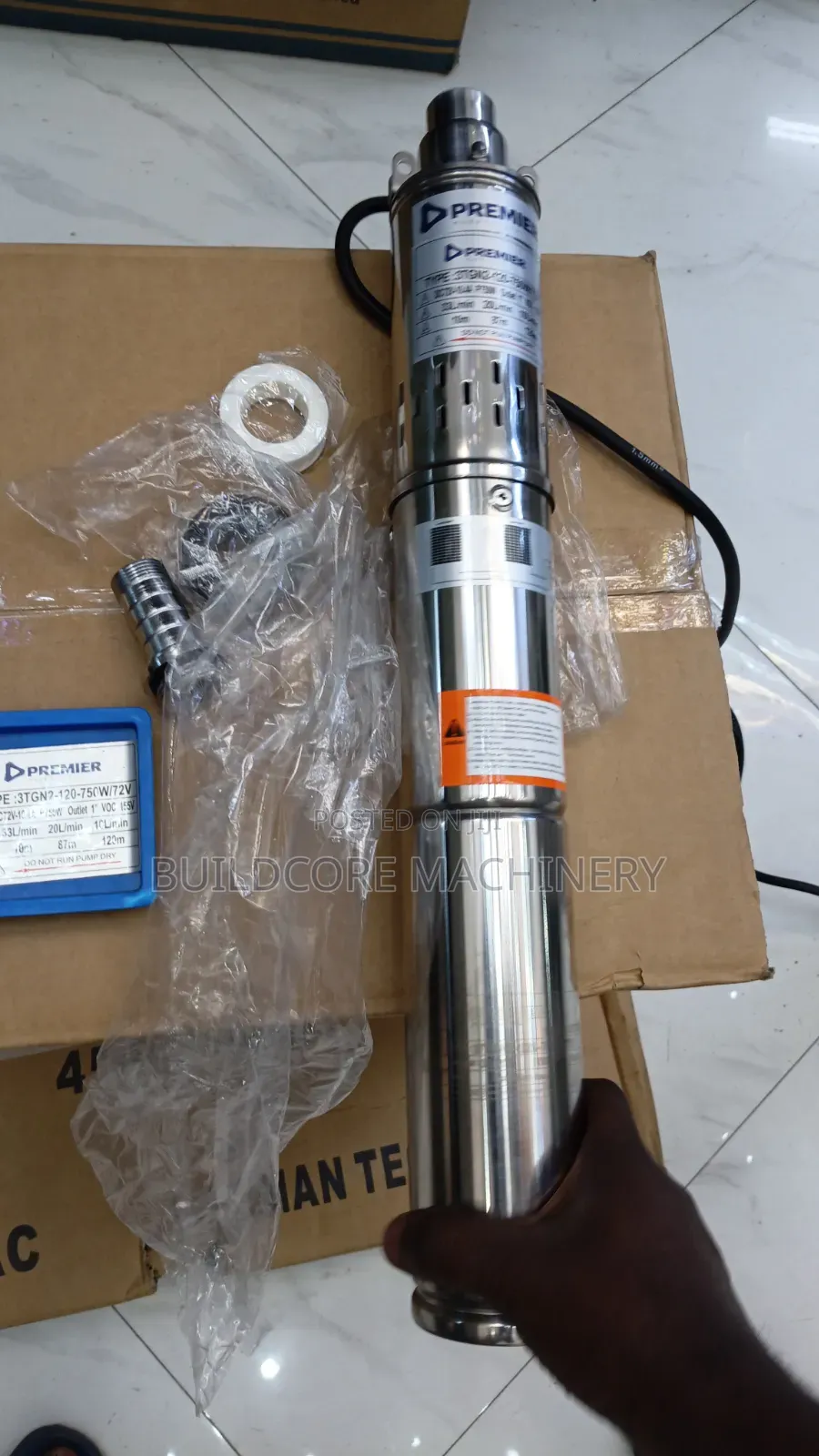 Premier 72v 750watts Deep-Well Submersible Water Pump (120m)
