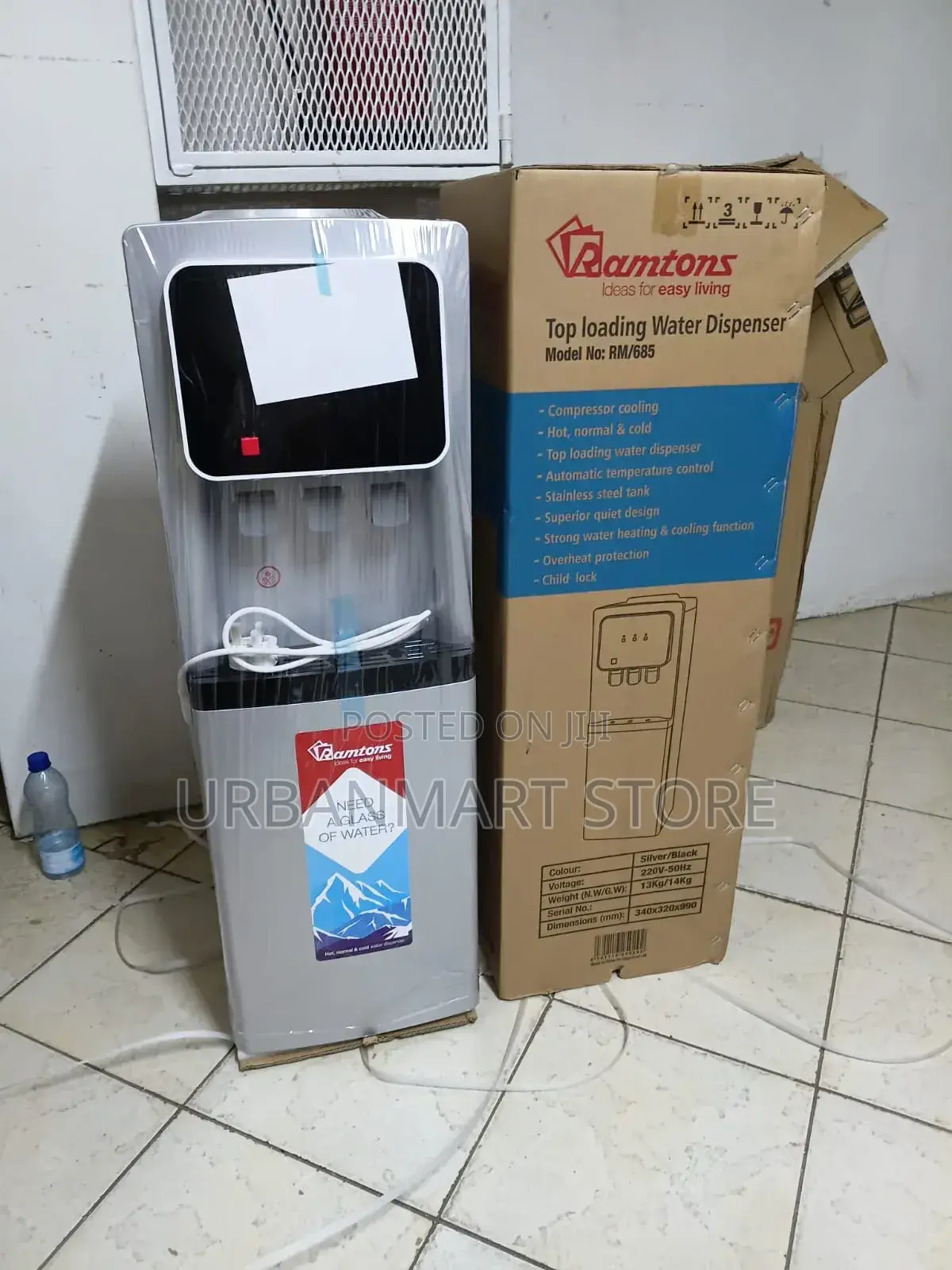 Ramtons RM/685 Water Dispenser With Compressor Cooling, Three Tap