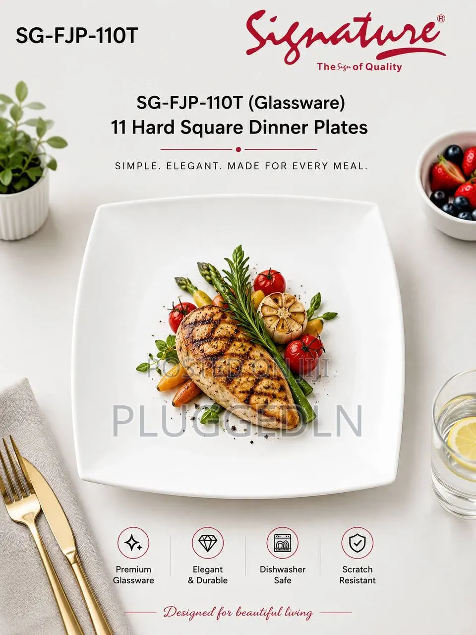 Square Dinner Plates/Shell Soup Plates
