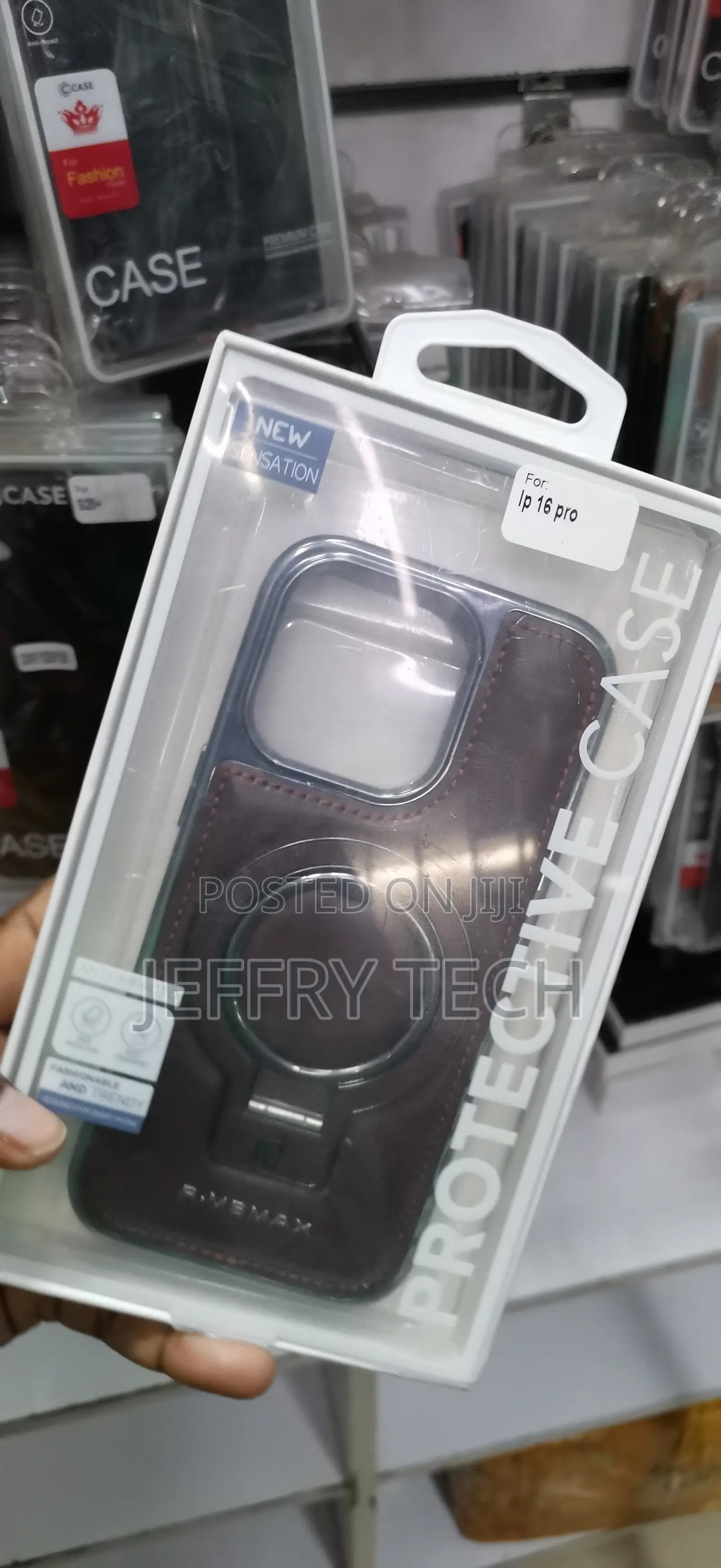 iPhone 16 Pro High-Quality PU Leather Backing ' Fine Stitching Case