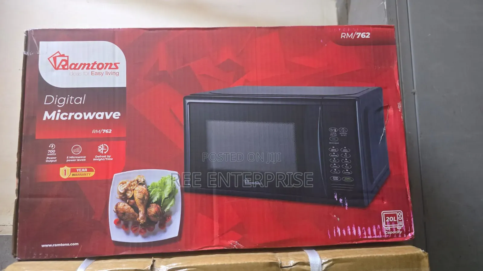 ramtons 20 Litres Digital Microwave Black - Rm/762