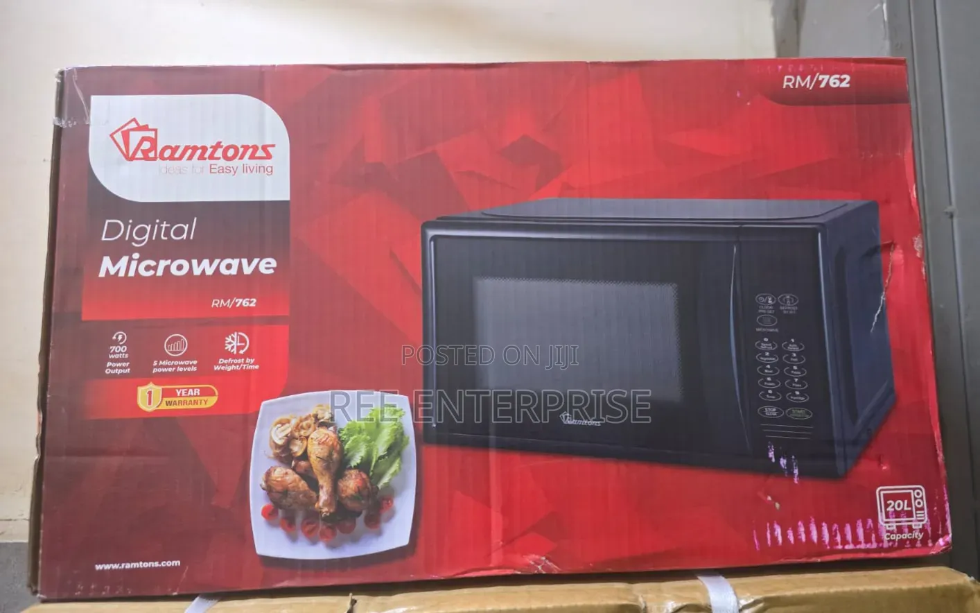 ramtons 20 Litres Digital Microwave Black - Rm/762