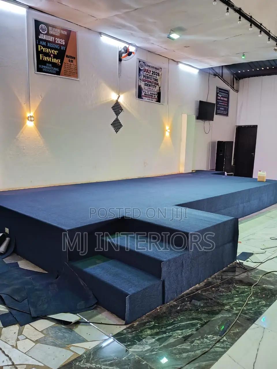 Blue Carpet for Complete Floor Renovation Projects