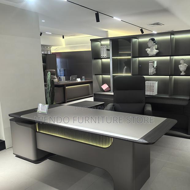 Office Desk; 2.4 Meter Executive Office Desk With White Front - thumbnail 6