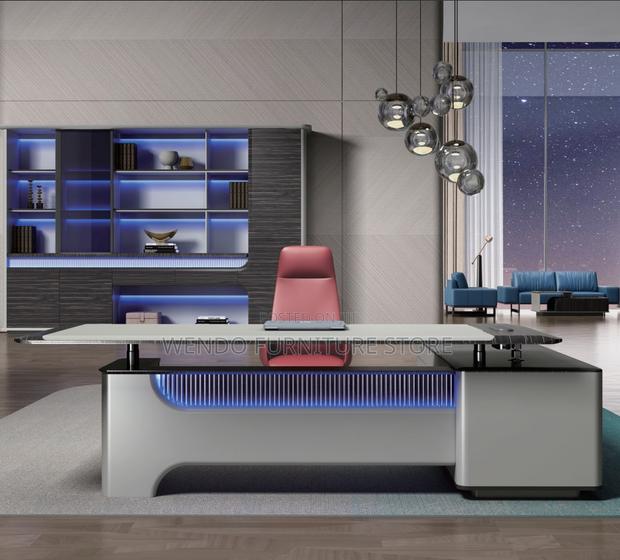 Office Desk; 2.4 Meter Executive Office Desk With White Front - thumbnail 13
