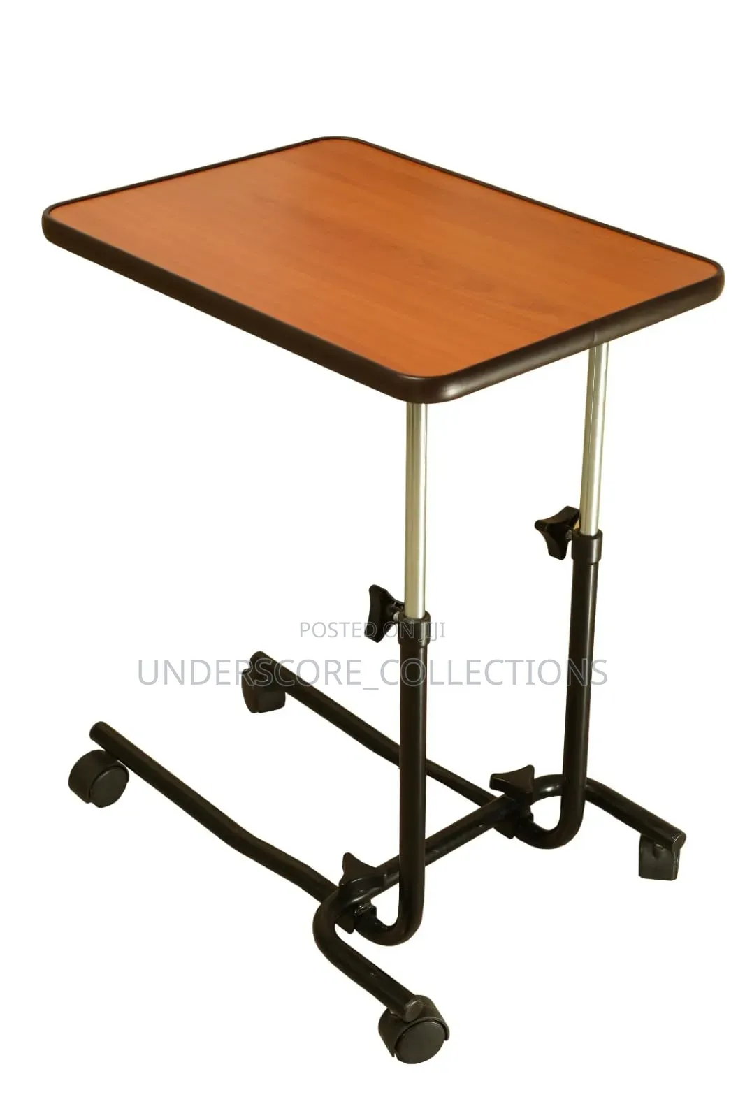 Adjustable Overbed Table Features Four Castors