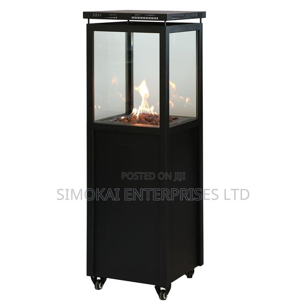 Firepit 1450MM Tall Gas Heater With Lava Rocks Glass