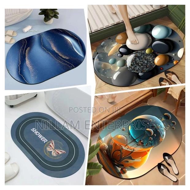 Big Size Oval 48*78cm* Bathroom/ Door Mats With Rubber Underside - thumbnail 2