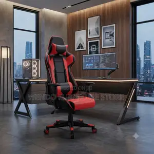 Office Chairs; Black-Red Home Office Adjustable Gaming Chairs