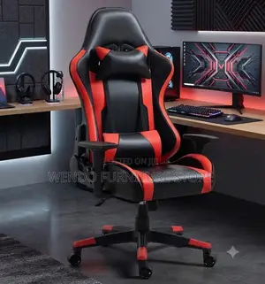 Office Chairs; Black-Red Home Office Adjustable Gaming Chairs
