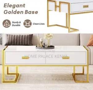 Coffee Table: Nova Modern Luxury Gold Accent Coffee Table