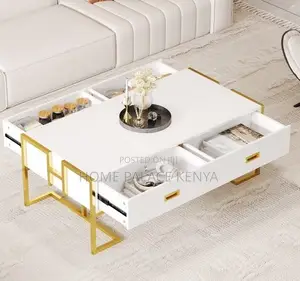 Coffee Table: Nova Modern Luxury Gold Accent Coffee Table