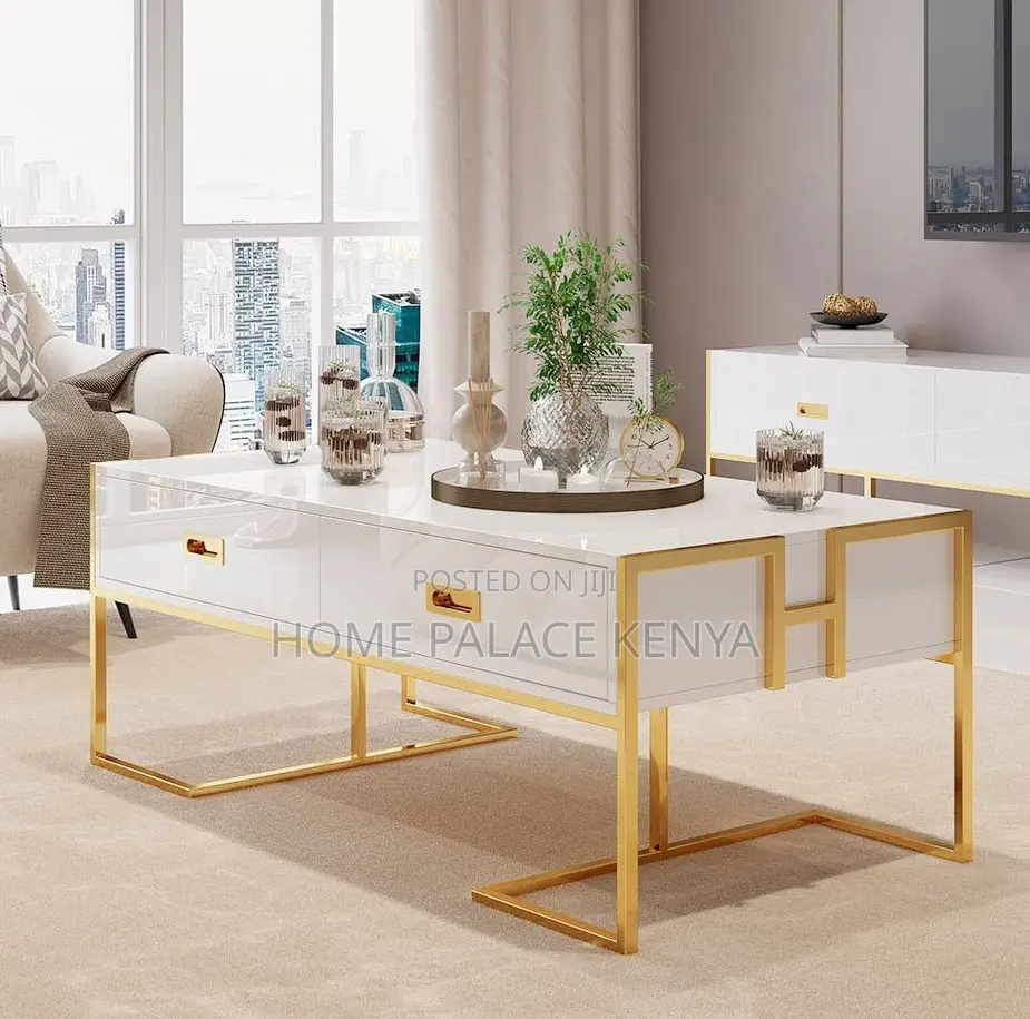 Coffee Table: Nova Modern Luxury Gold Accent Coffee Table