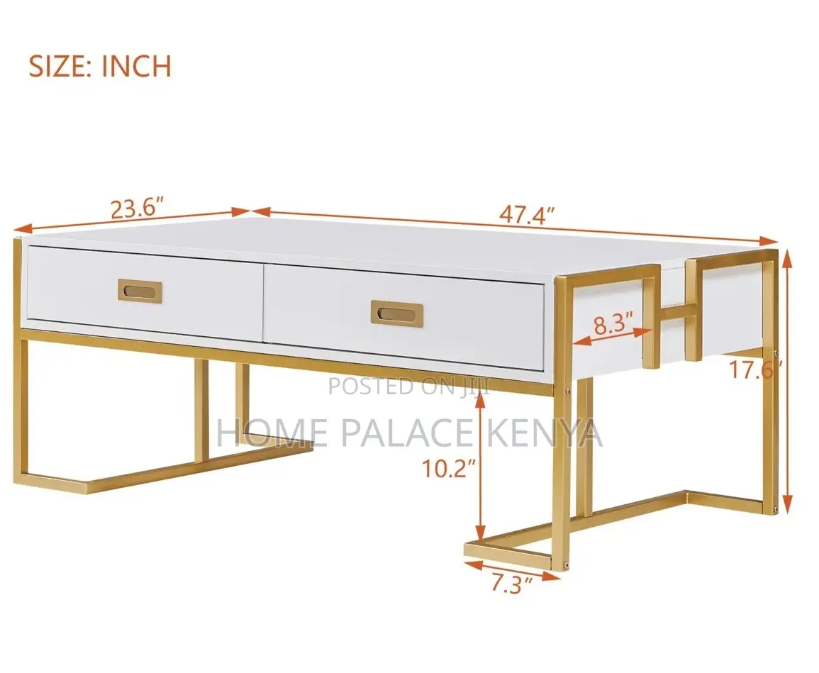 Coffee Table: Nova Modern Luxury Gold Accent Coffee Table