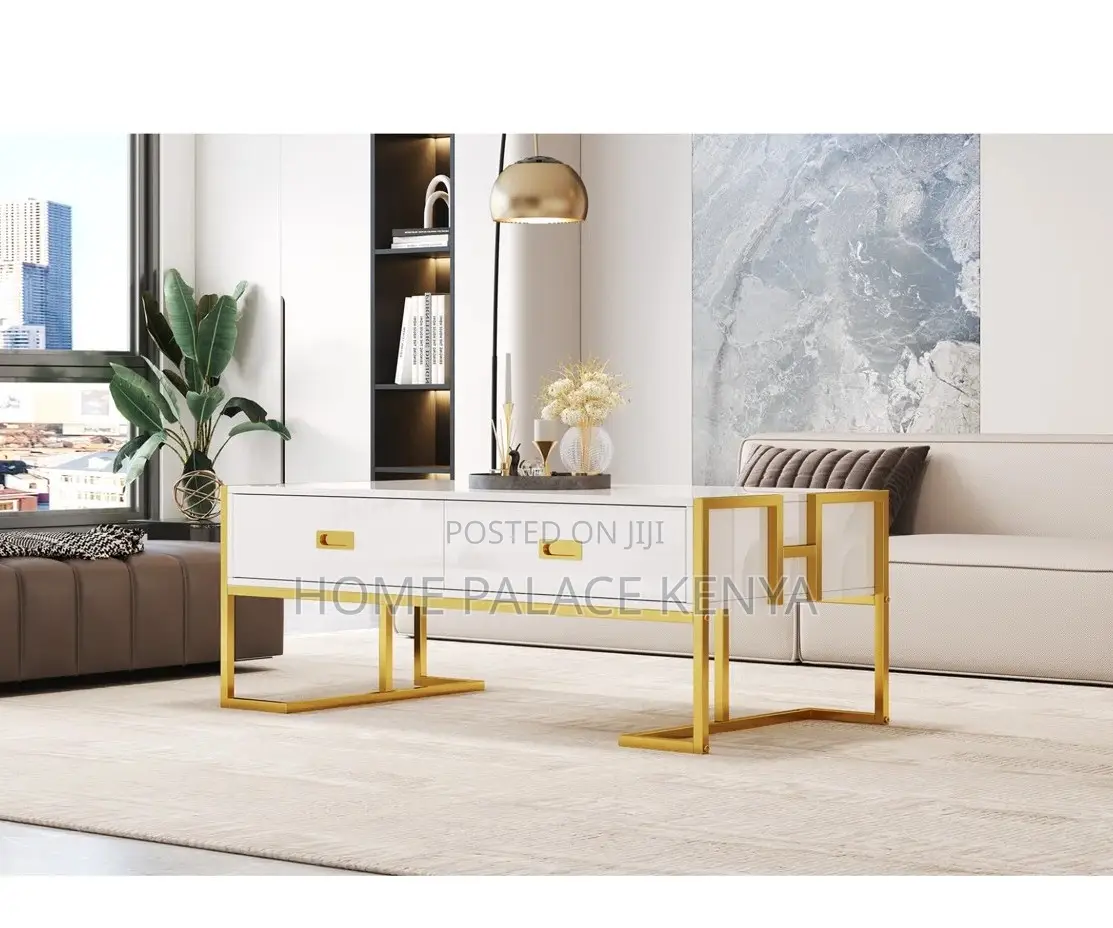 Coffee Table: Nova Modern Luxury Gold Accent Coffee Table