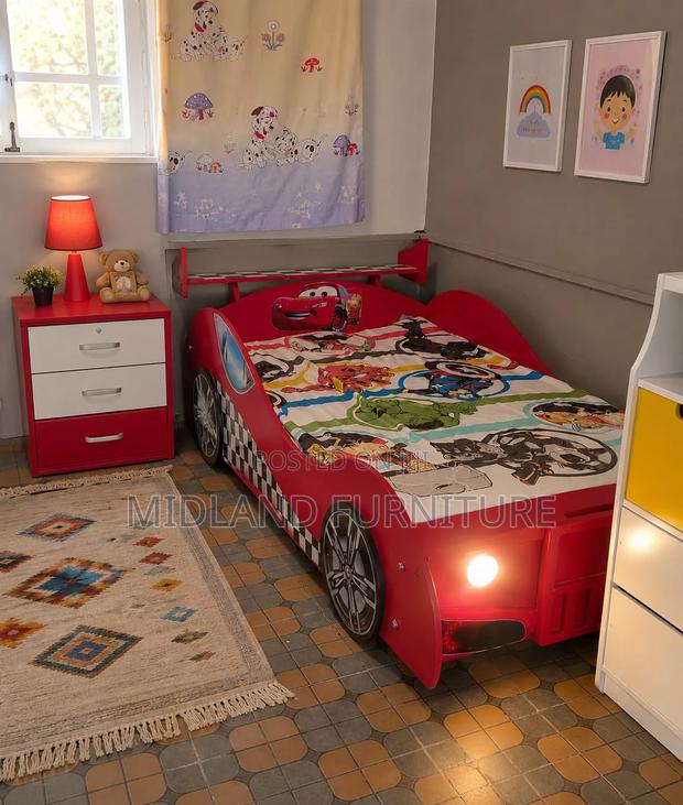 Race Car Themed Bed for Kids Available Pay on Delivery - thumbnail 2