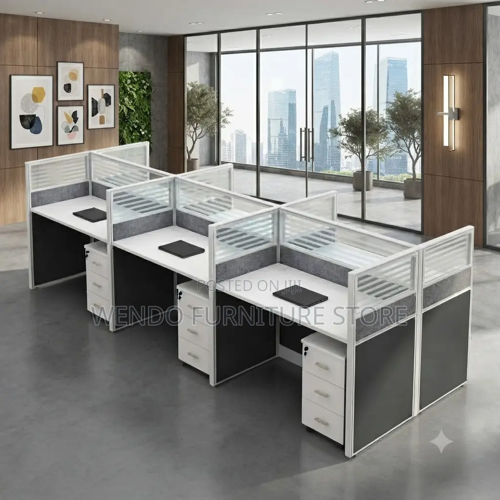 Office Workstation; Six Users Way Partitioned Office Space Workstation