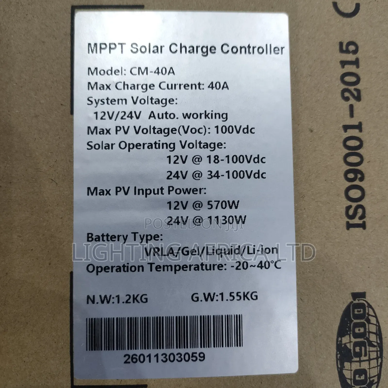 40A MPPT Solar Fast Charger Controller