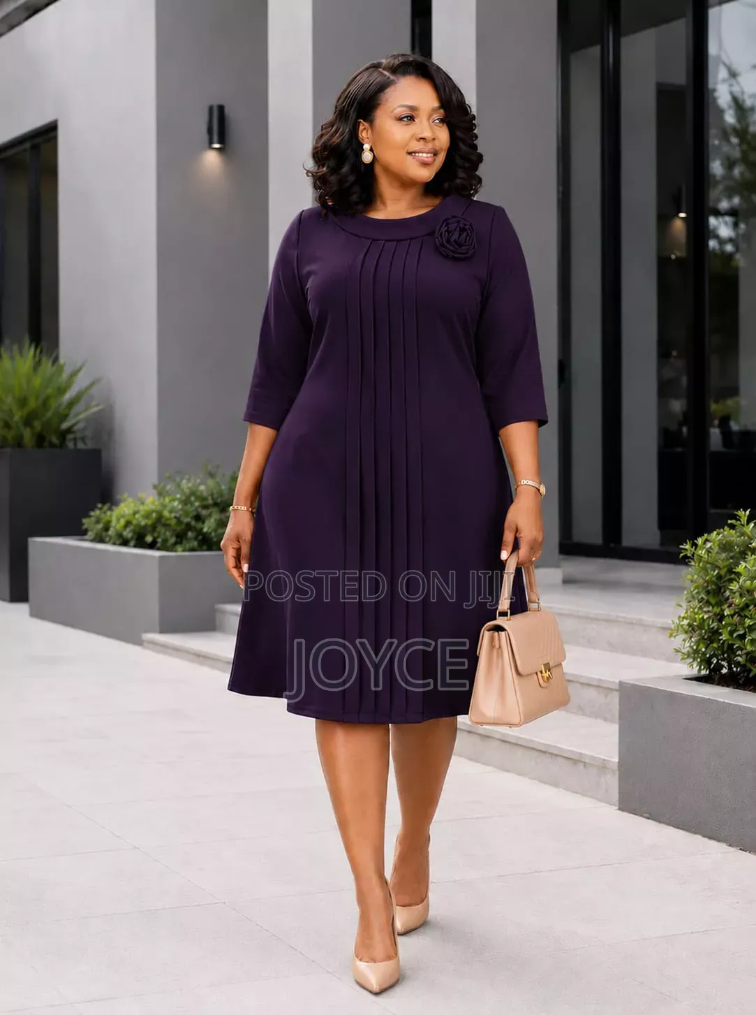 Shift Dress With a Falling Neck