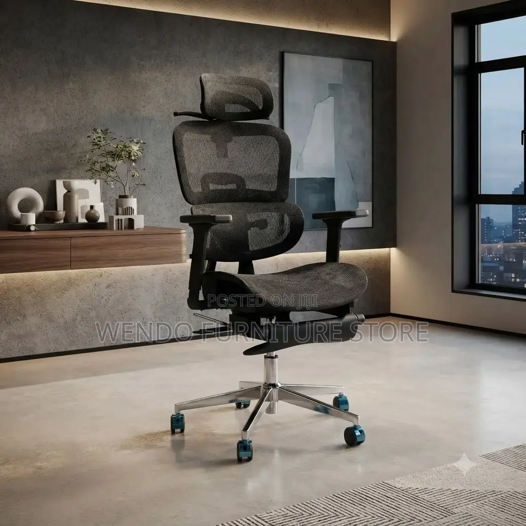 Office Chairs; Headrest Executive Orthopedic Chair With Footrest