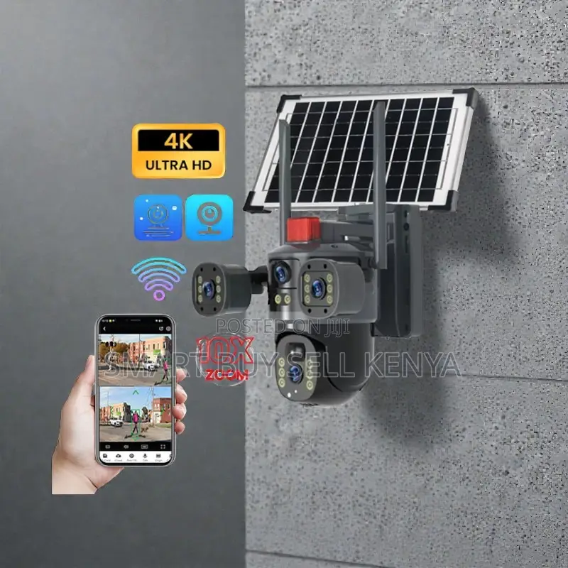 Full Color Night Vision 20MP 4G PTZ Dual Three TripleLens Solar Camera