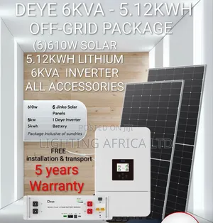 6kva Inverter - (6)610W Solars - 5kwh Lithium - Free Installation