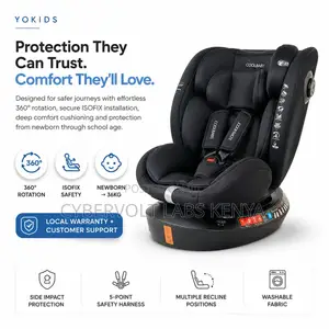 360° Rotating ISOFIX Baby Car Seat Newborn to 36KG Black