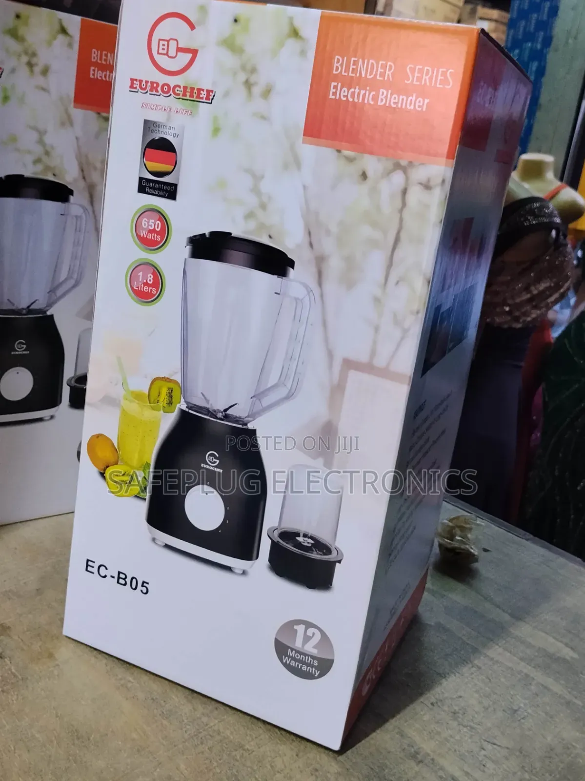 Eurochef 1.8L Heavy Duty Blender 650 Watts 4 Speed Control
