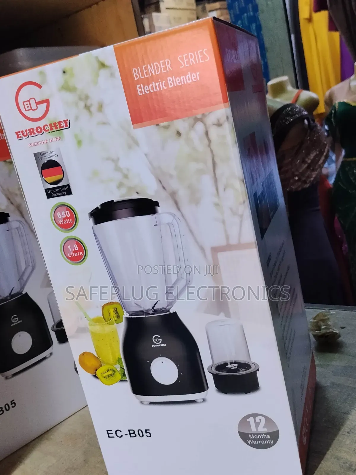 Eurochef 1.8L Heavy Duty Blender 650 Watts 4 Speed Control