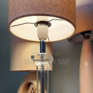 Crystal-Style Table Lamp - European Base, New Canvas Shade