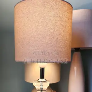 Crystal-Style Table Lamp - European Base, New Canvas Shade