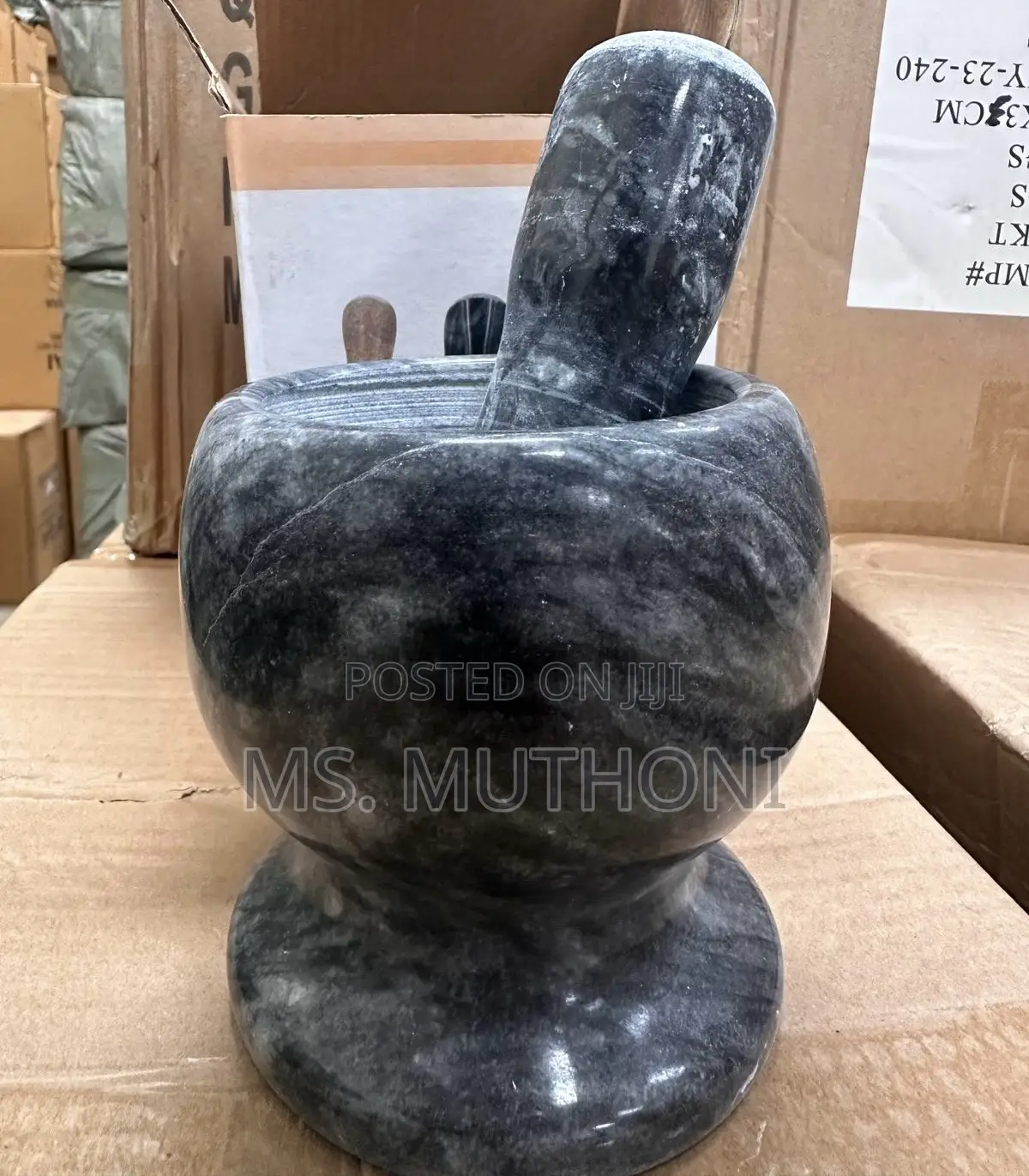 Solid Marble Mortar and Pestle.