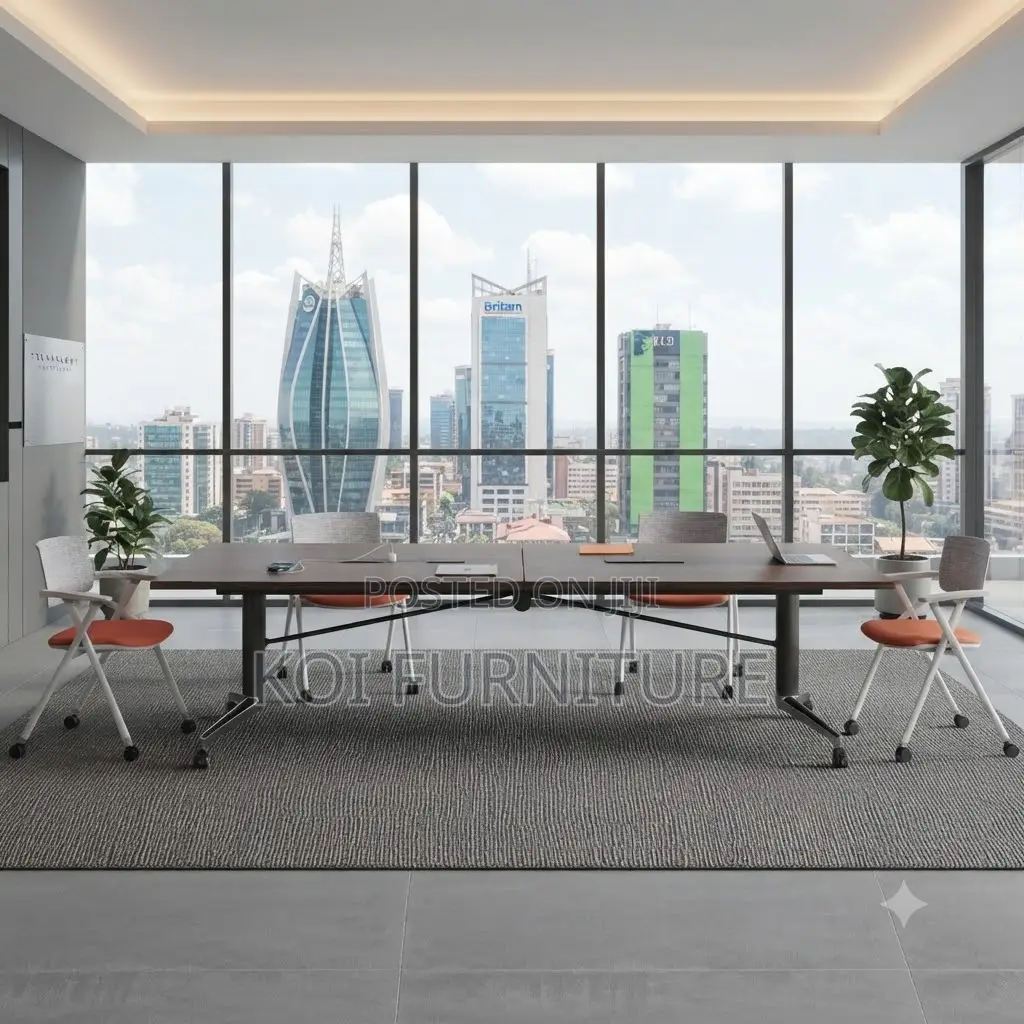 Office Table; 2.4 Meter Office Conference Foldable Meeting Table