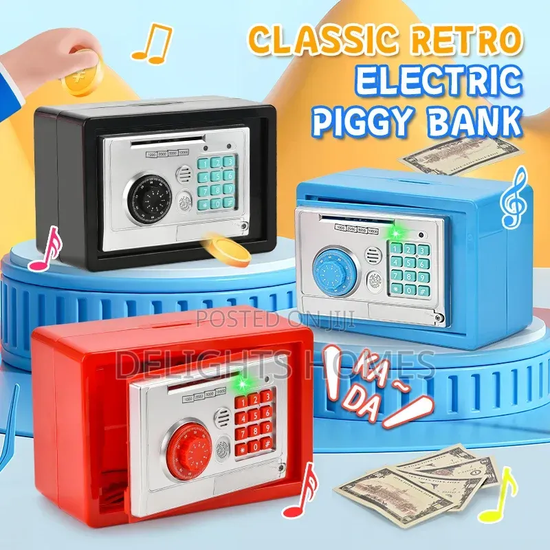 Kids' Electronic Piggy Bank or Mini ATM Money Safe_g