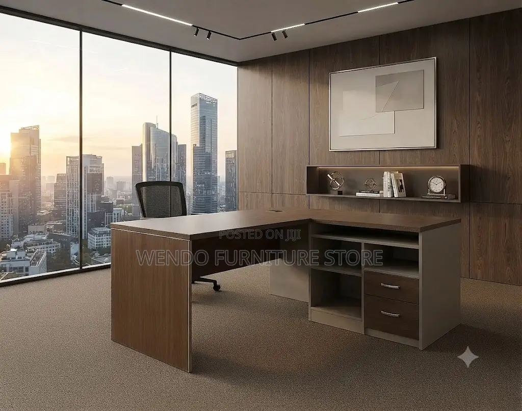Office Desk; 1.6 Meters Executive Desk With Spacious L Return Storage
