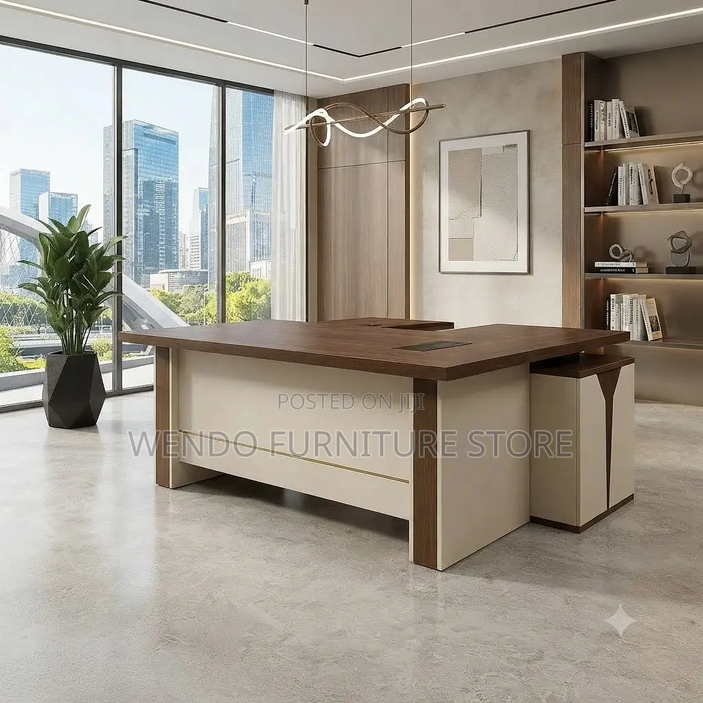 Office Desk; 1.6 Meters Executive Desk With Spacious L Return Storage