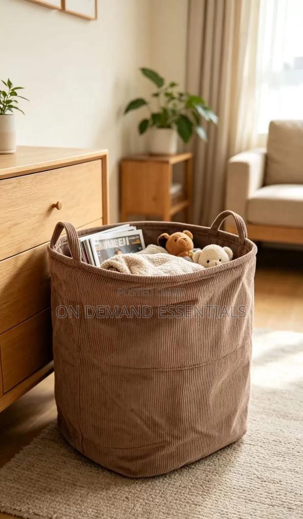 Corduroy Storage Basket / Laundry Basket - thumbnail 8
