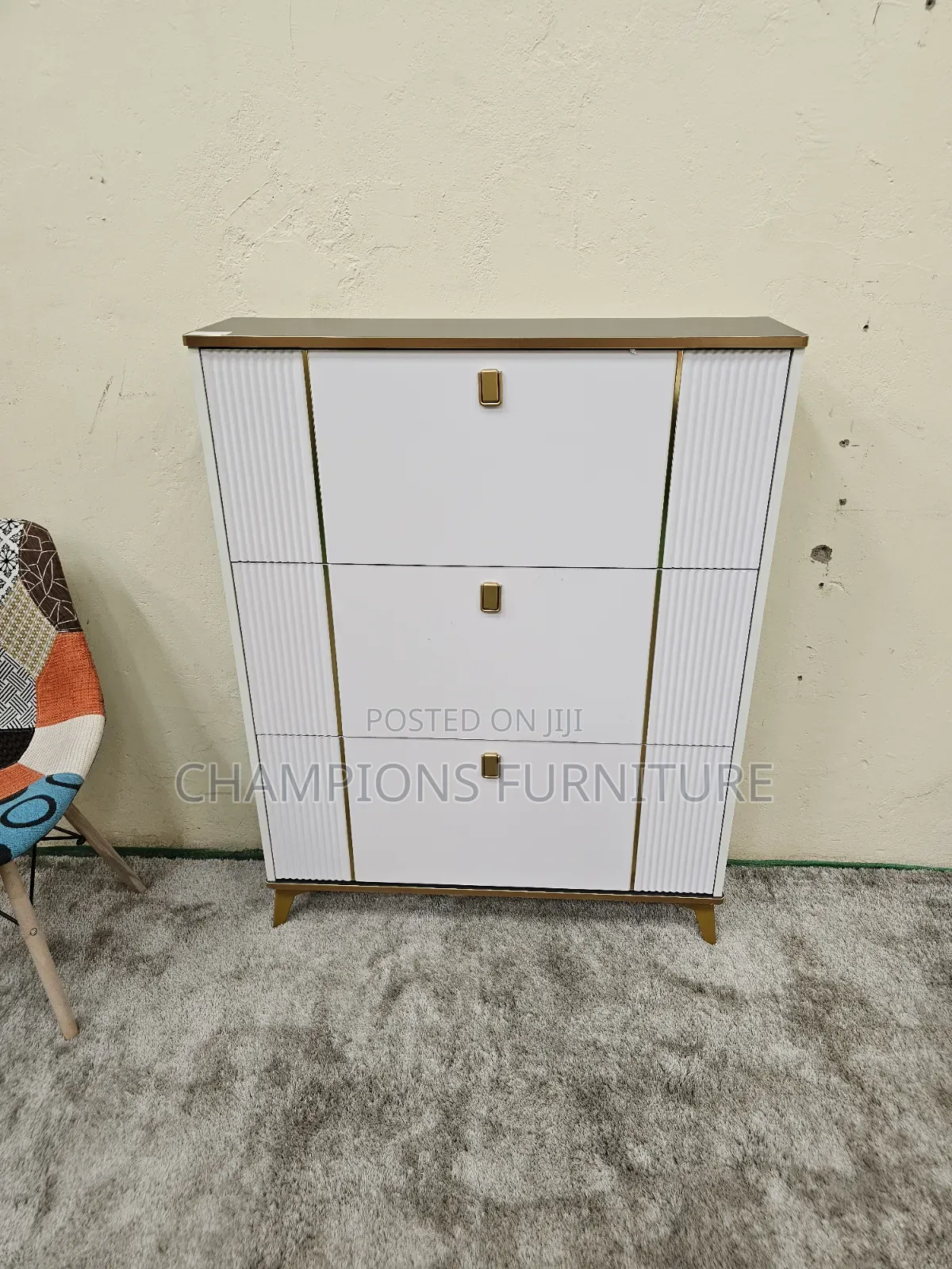 White 3-Tier FlipDown ShoeRack