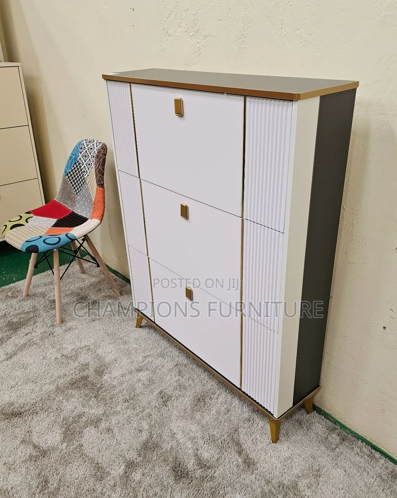 White 3-Tier FlipDown ShoeRack