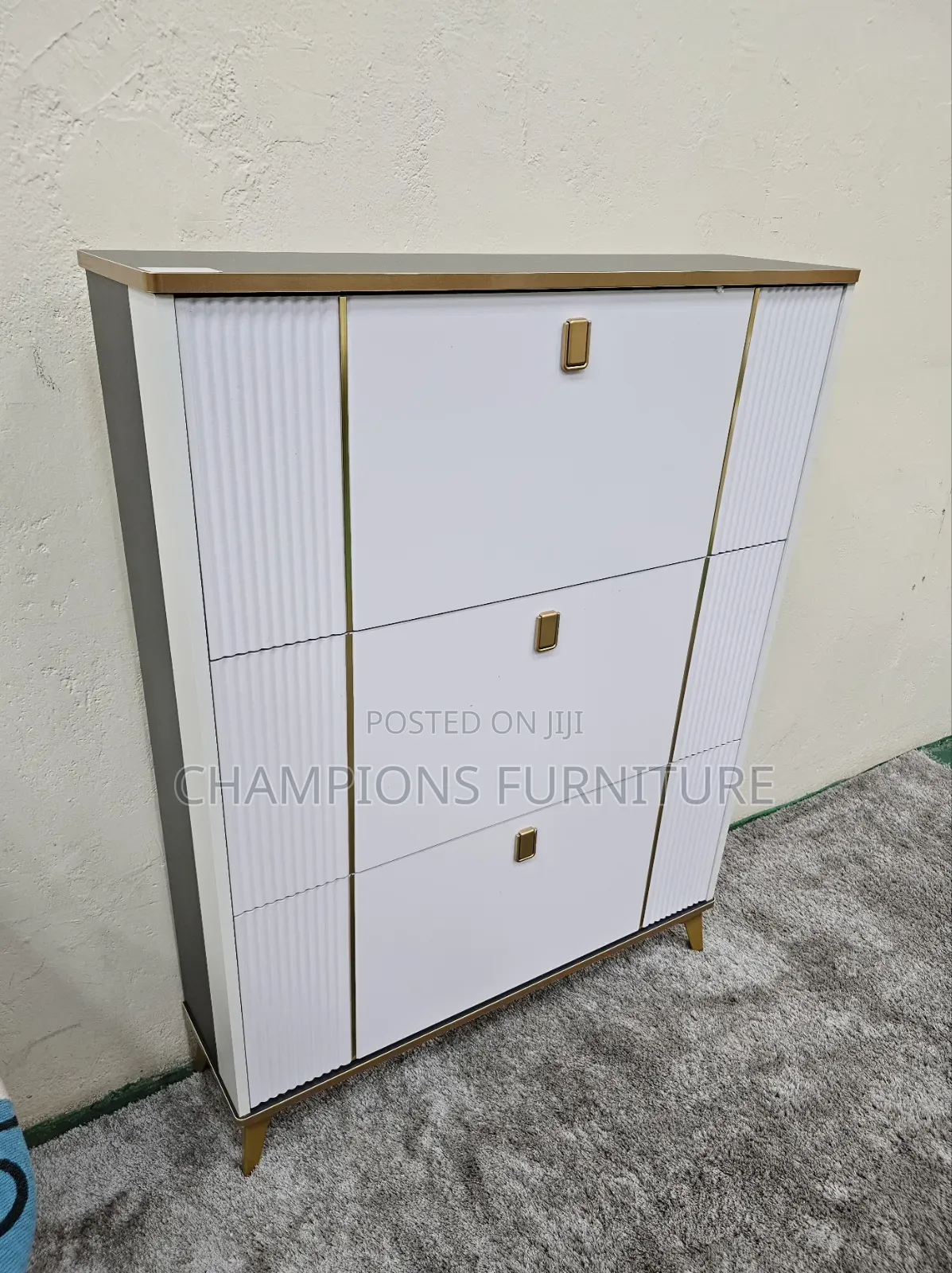 White 3-Tier FlipDown ShoeRack