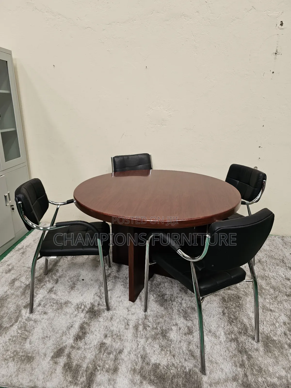 Round Wooden Conference Table