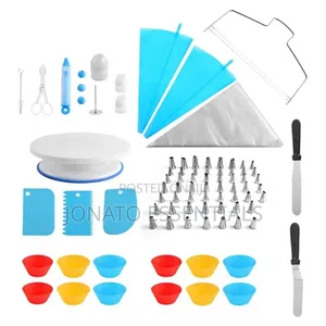 106 Piece Cake Decorating Kit Turntable Piping Tips Spatula Set