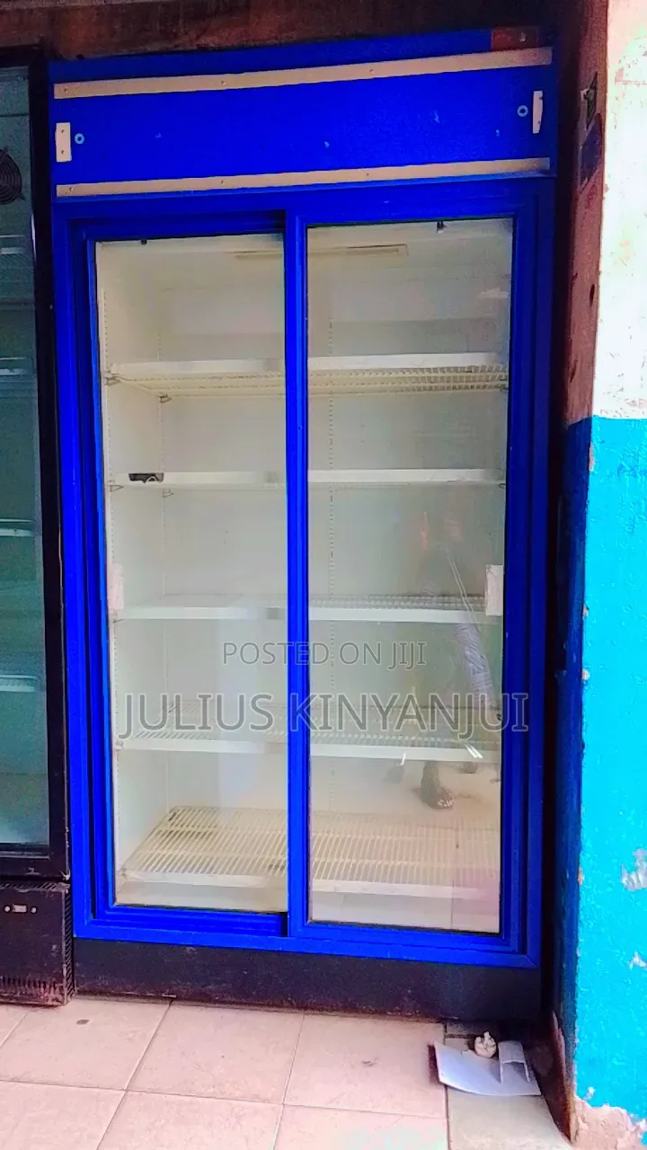Blue Sliding Door Display Fridge