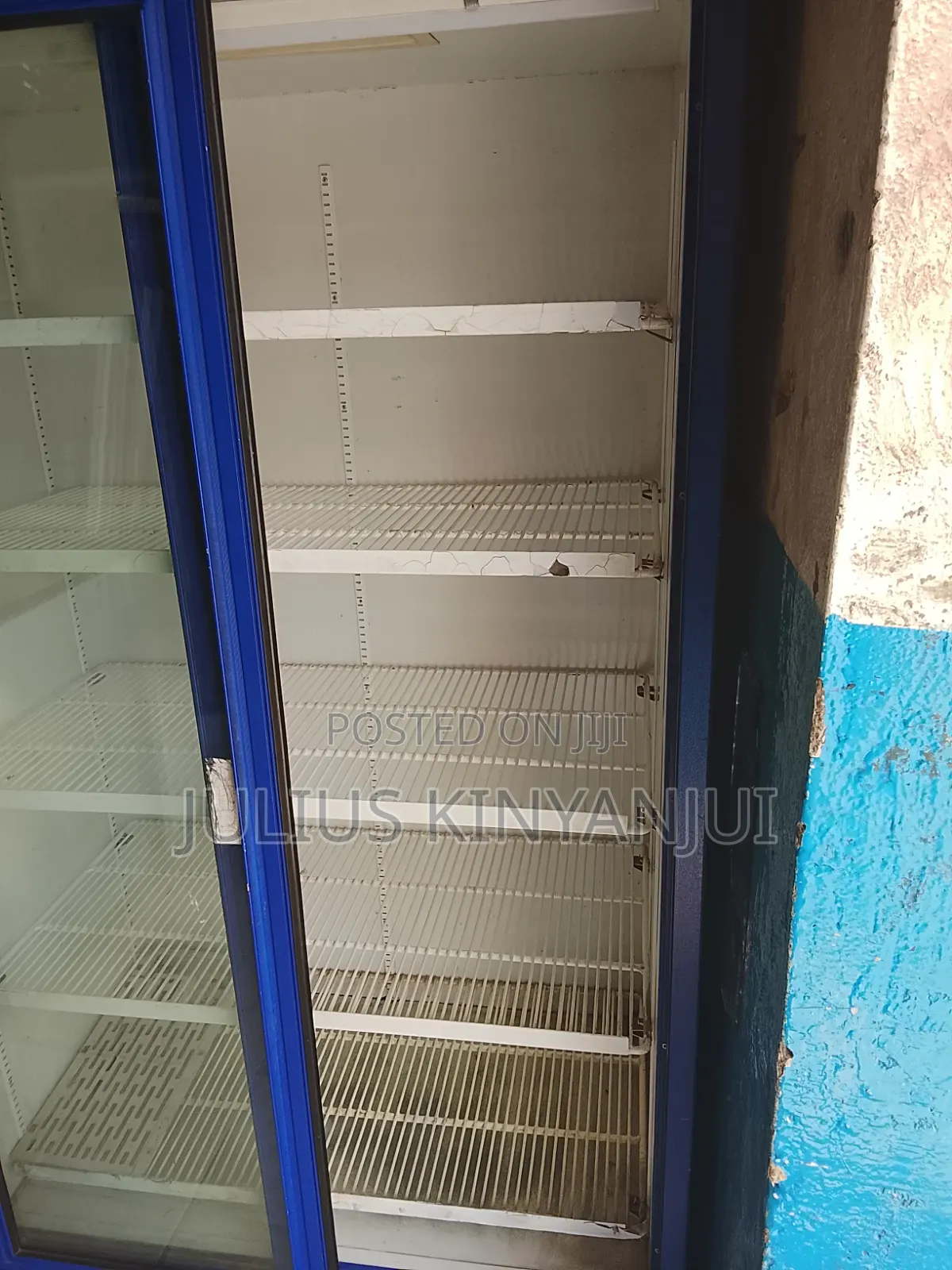 Blue Sliding Door Display Fridge