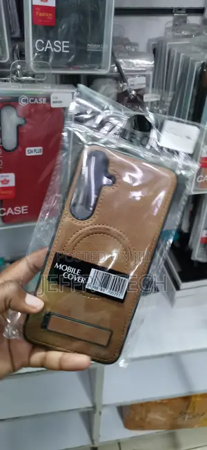 Mocome Tan PU Leather Magnetic Back Cover Case