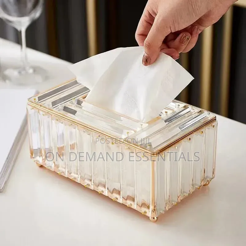 Gold Crystal Serviette Box