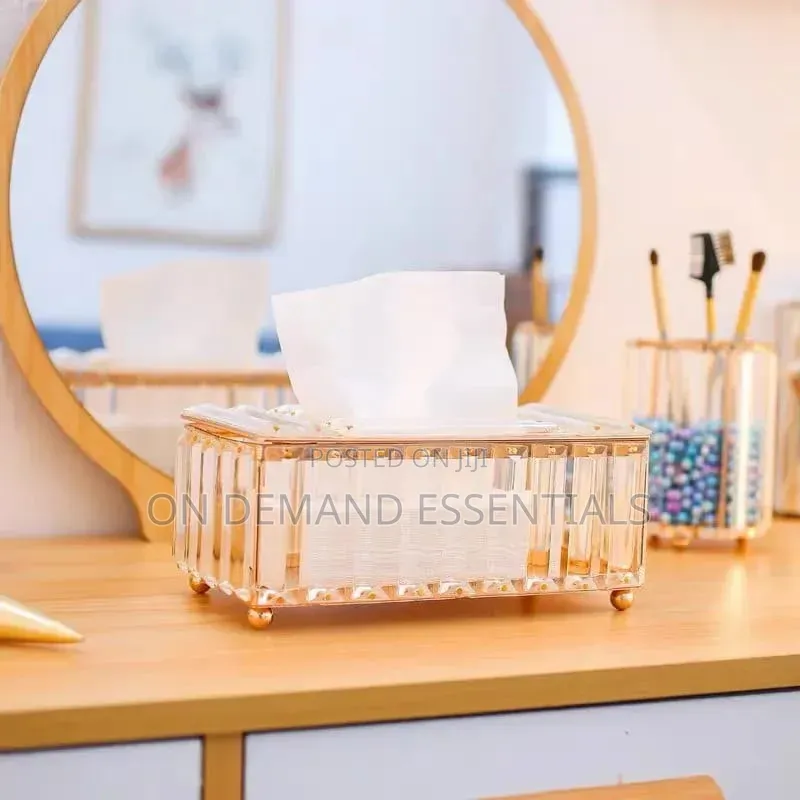 Gold Crystal Serviette Box